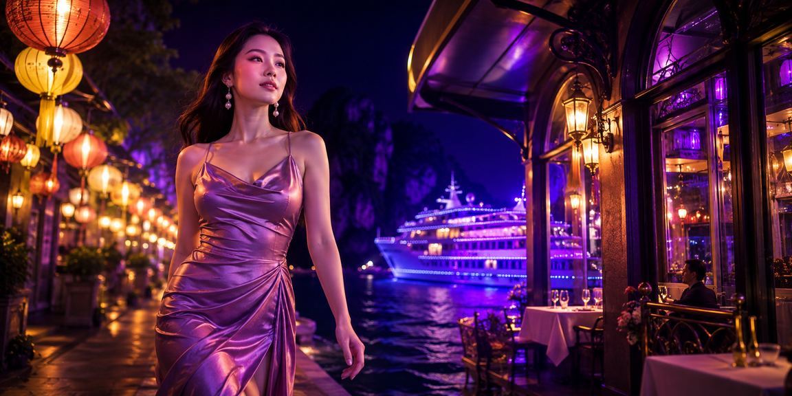 Phong cảnh Vịnh Hạ Long với không khí giải trí và cà phê đặc trưng của người Việt