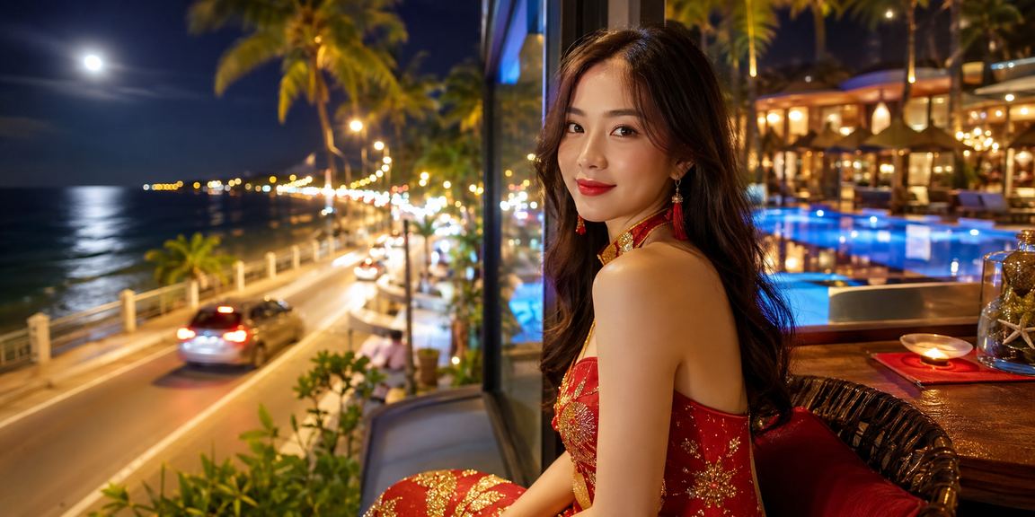 Phong cảnh biển Phan Thiết với người chơi cá cược thể thao